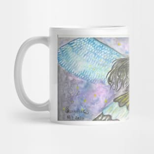 Fairy of stars - A magical fairy with feathers illustration  inspired by the night sky Mug